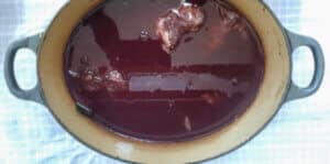 Beef cheeks in red wine marinade