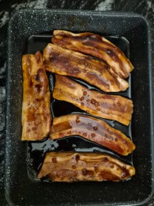 Marinate the pork belly slices