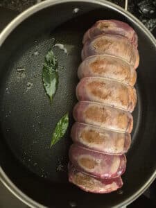 Browning beef brisket