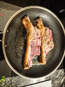 Barnsley chops in frying pan
