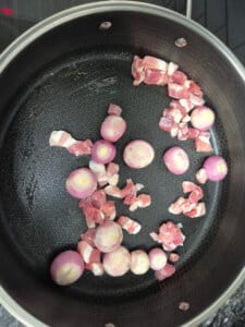 Shallots & lardons 
