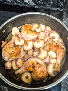 Reducing the white wine