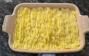 Potato topping, i used a fork to even out the mash