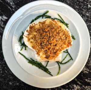 Plated with samphire
