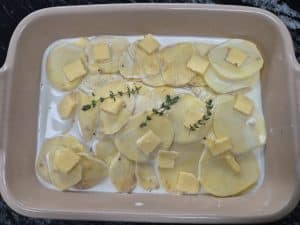Dauphinoise is ready for the oven