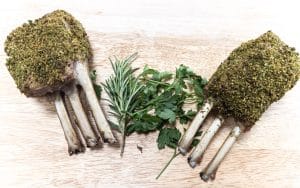 Herb -crusted rack on lamb