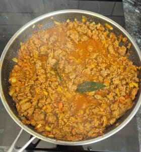 Water added to the keema mix and let it cook for 20 minutes