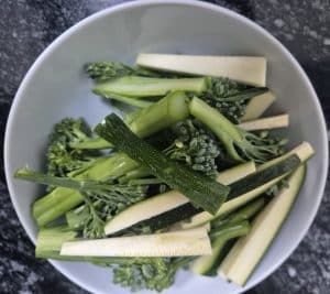 Courgette and broccoli