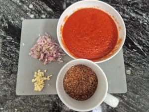 Prepped ingredients