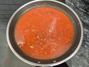 Water added too the pan