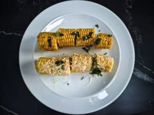 I cut my corn of the into smaller bite sized pieces