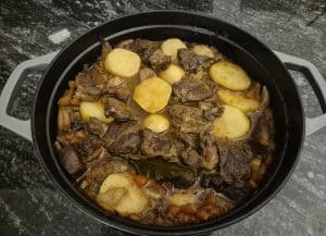 Beef & potatoes in the pan